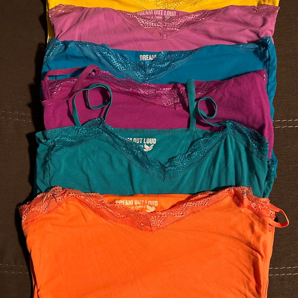 6 multi color Dream out loud by Selena Gomez tanks
